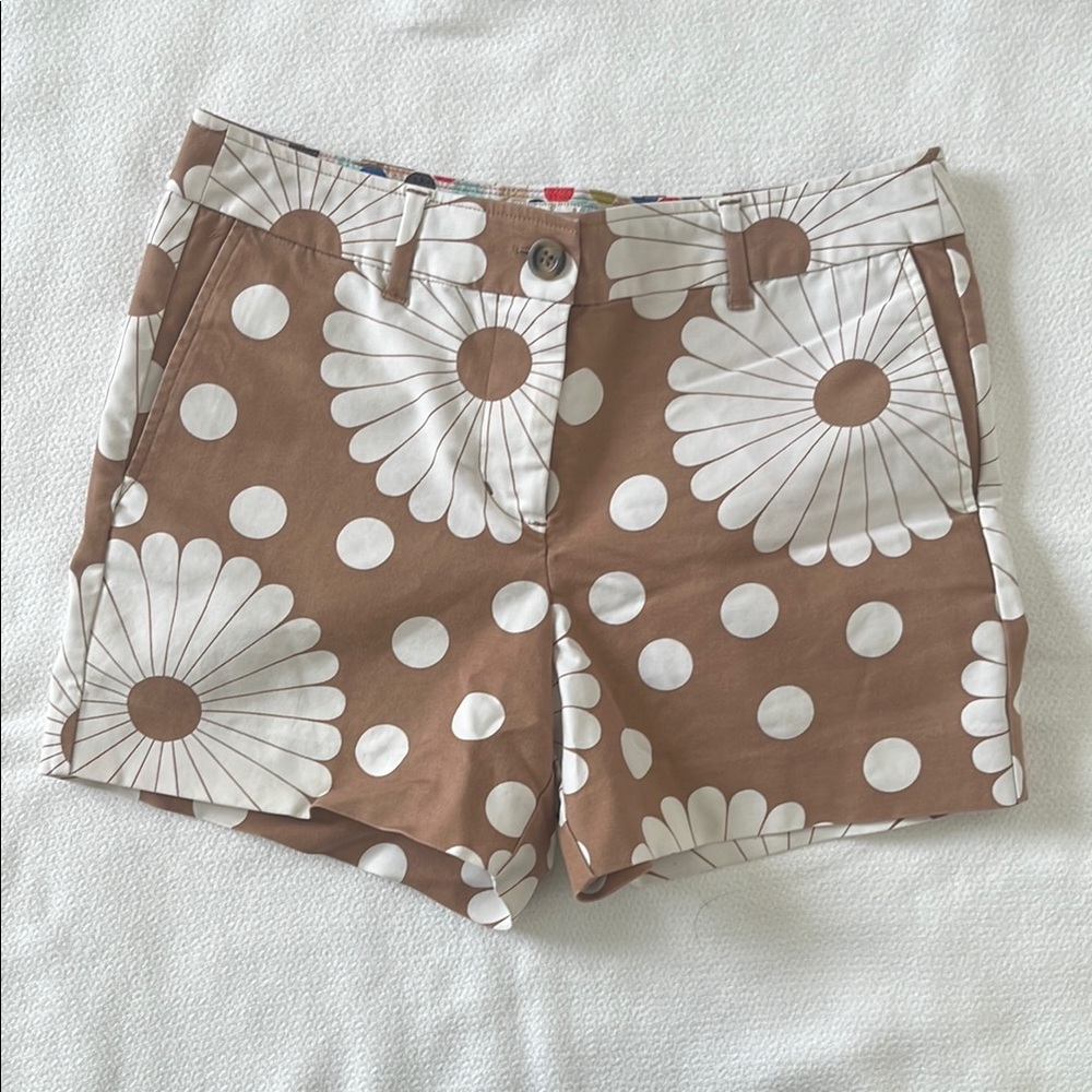 Boden Brown Floral Women's Shorts Size 4 Spring Break